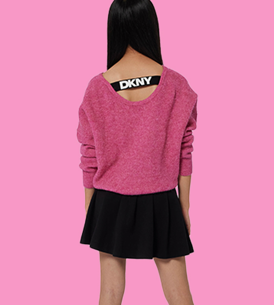 dkny pull rose pour fille avant premières kids around