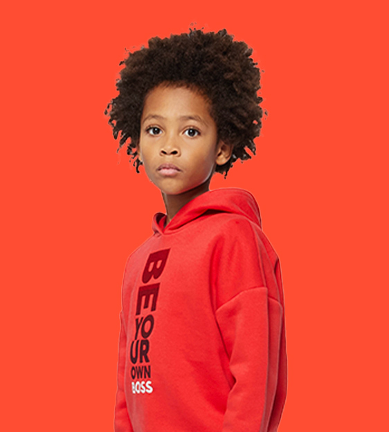 boss sweat orange pour garçon avant premières kids around