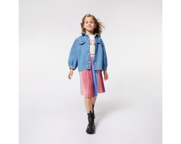 chemise en jean et jupe colorée pour enfants de la marque Sonia Rykiel