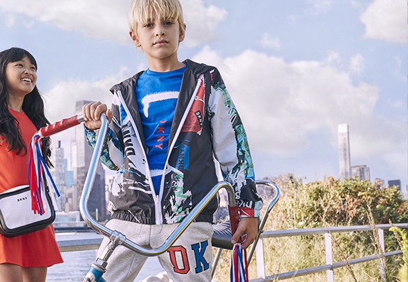 Kids sportswear look for girls and boys from DKNY